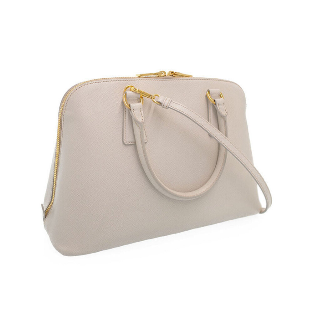 Prada White Leather Bag Promenade Saffiano